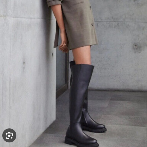 NEW Sam Edelman Above The Knee Stretch Faux Leather Boots reg $250 size 9 - Picture 1 of 5